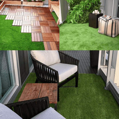 XLX TURF Artificial Grass Tiles Interlocking Turf Deck Set