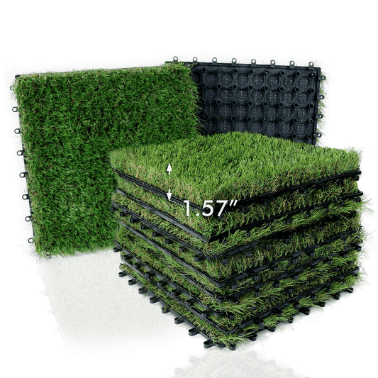 XLX TURF Artificial Grass Tiles Interlocking Turf Deck Set