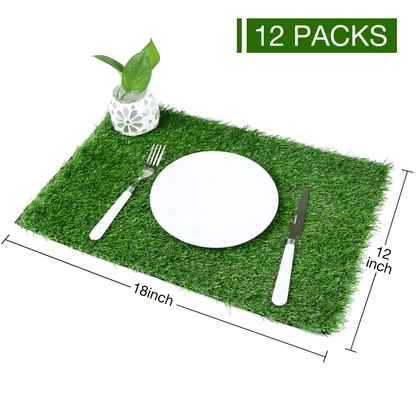 XLX TURF Artificial Grass Placemats for Decor Table Runner and DIY