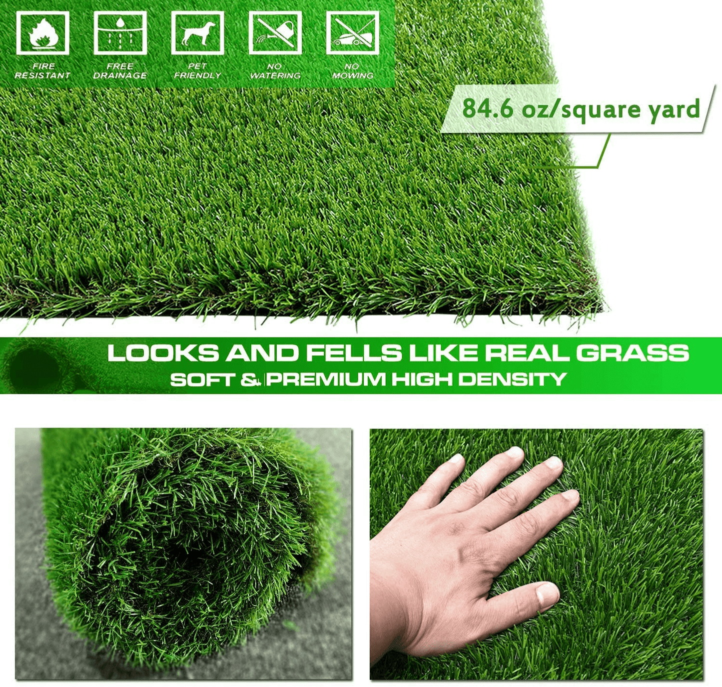 XLX TURF Fake Grass Turf Carpet for Garden Lawn Landscape