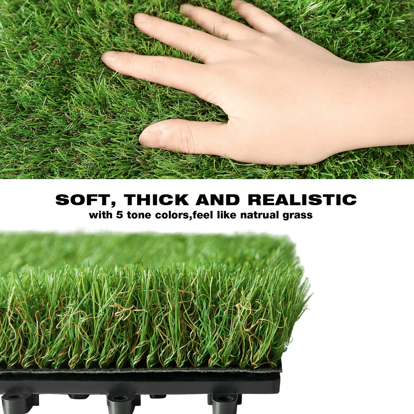 XLX TURF Artificial Grass Tiles Interlocking Turf Deck Set