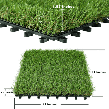 XLX TURF Artificial Grass Tiles Interlocking Turf Deck Set